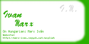 ivan marx business card